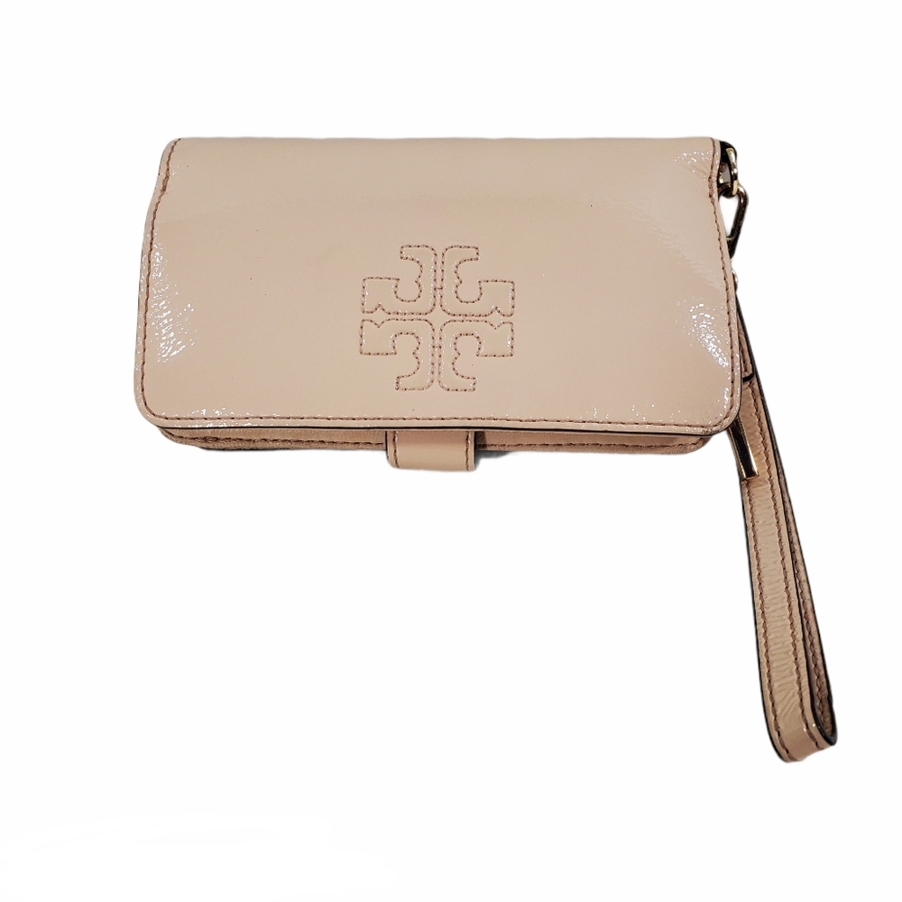 Sale Tory Burch Patent Leather Zip Wallet Coin Wristlet